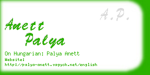 anett palya business card